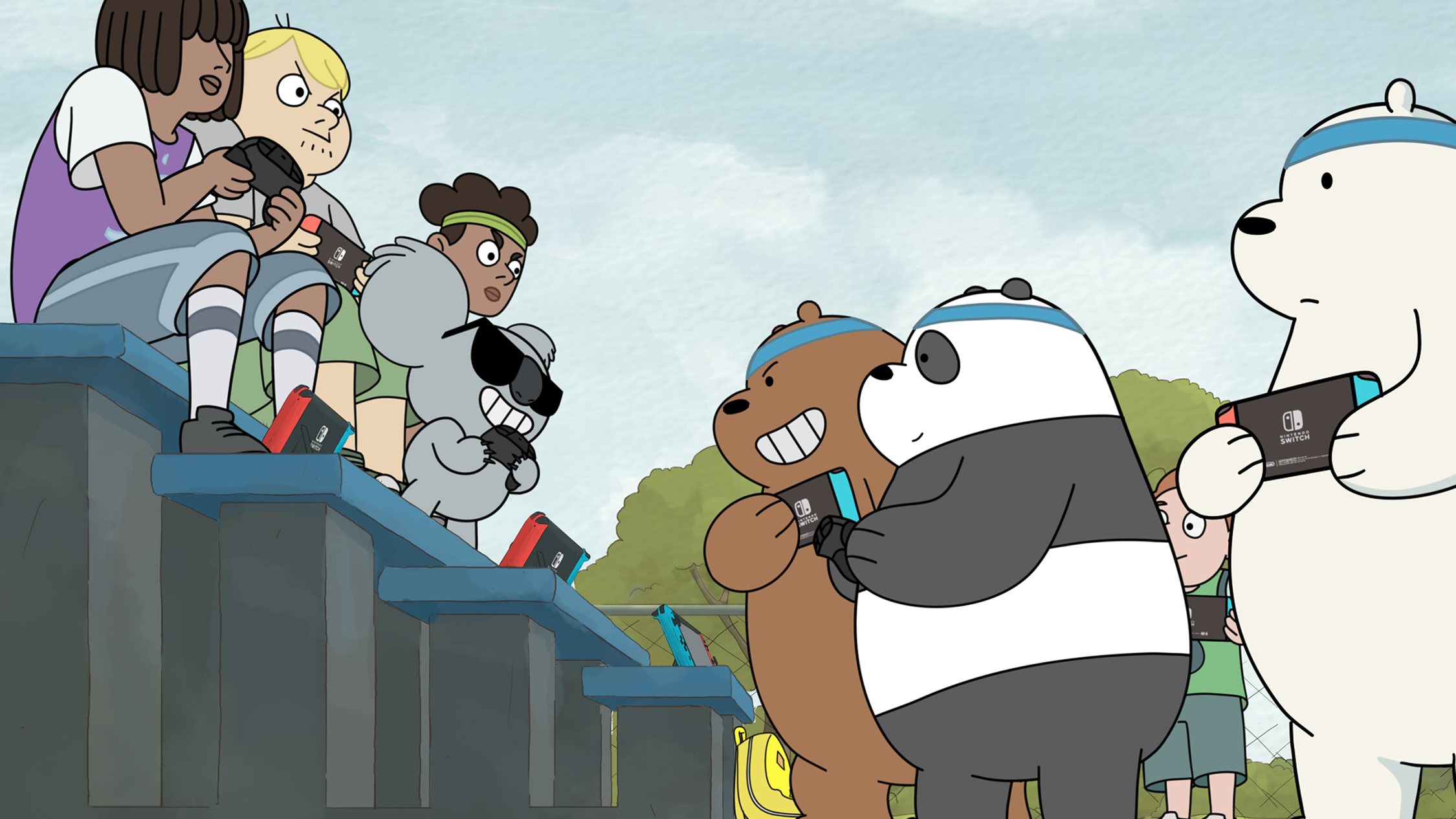 Nintendo Switch and We Bare Bears still from the complete short, Battle for Turf