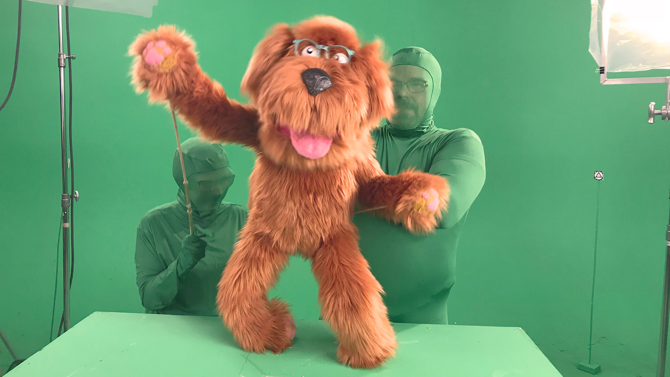 The Fuzzy Dog puppet takes a moment to wave to his fans @ Bent Image Lab, our kanine star from Honda Dream Commute.
